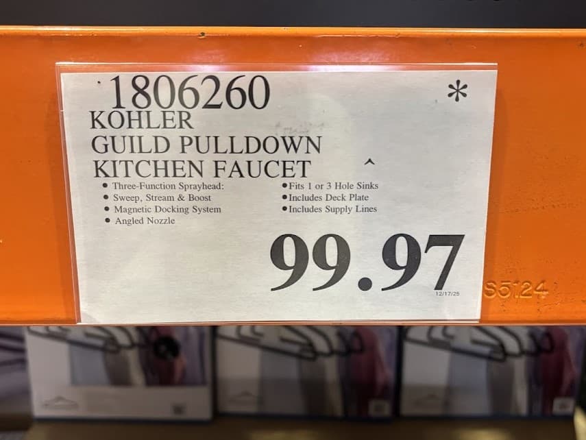 Costco clearance price tag showing .97 pricing and asterisk indicating item will not be restocked